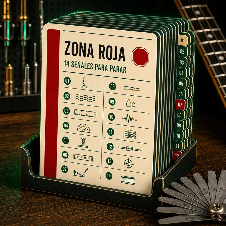 Zona Roja, sistema técnico con 14 señales para parar antes de dañar el instrumento.